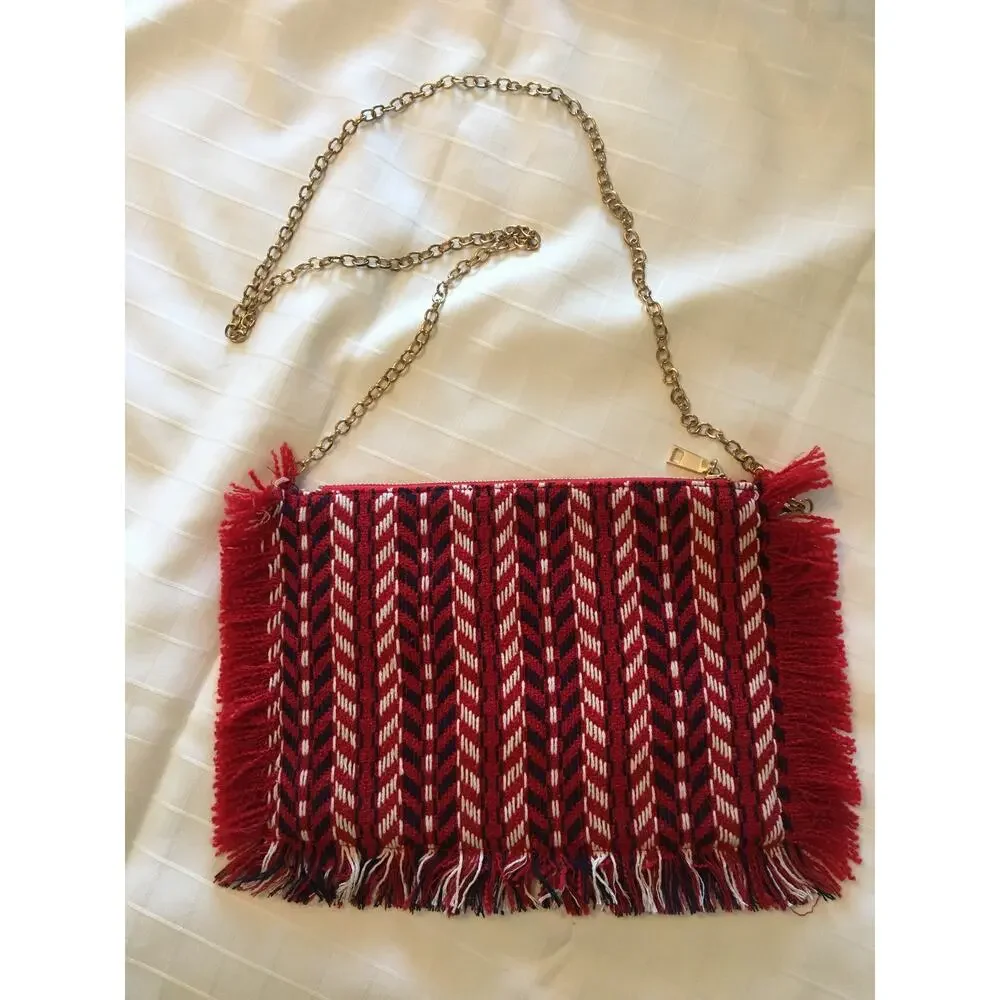 Bam Forever Crossbody Shoulder Bag, Purse, Red White and Blue, Boho